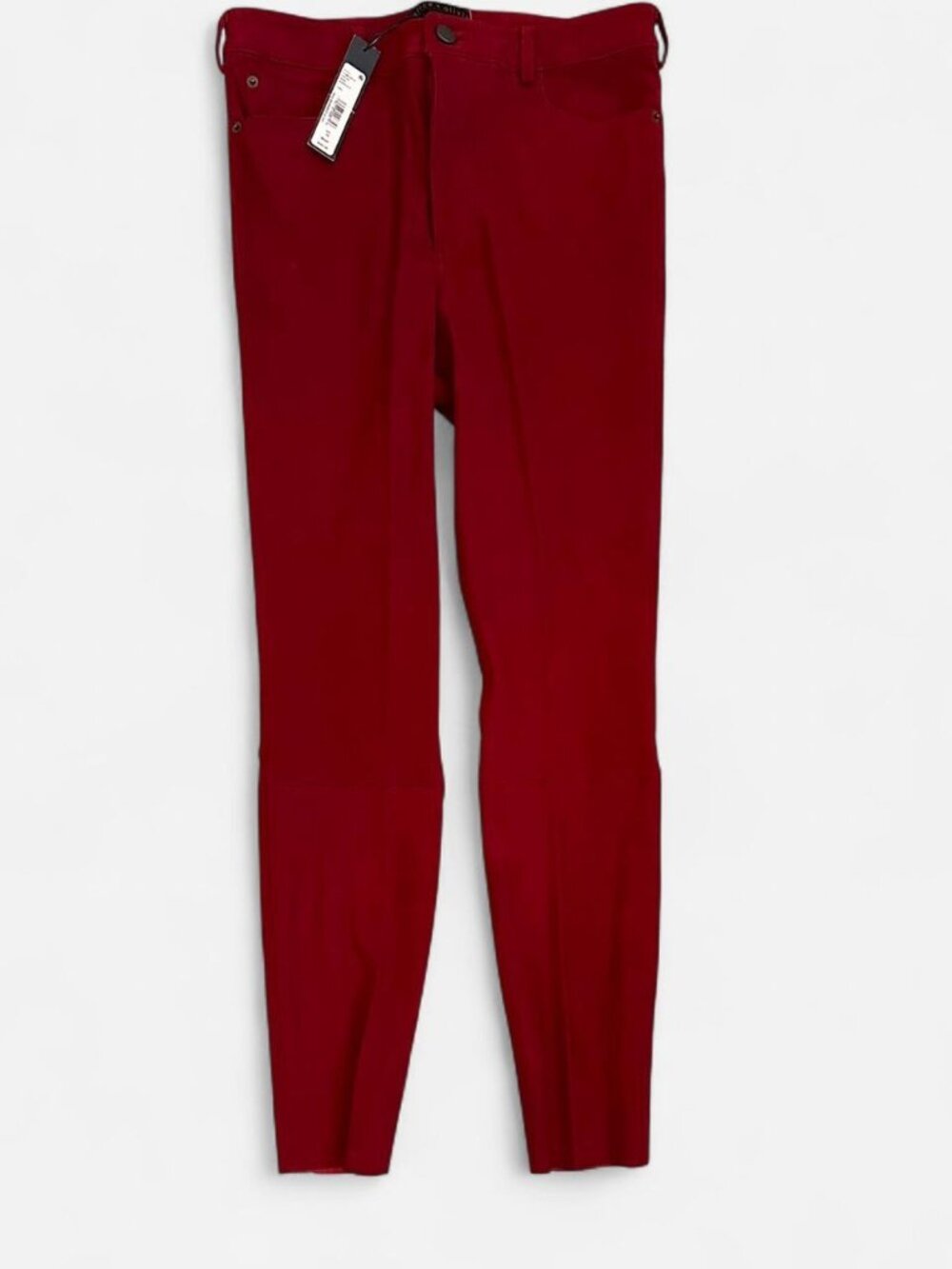 Alice and Olivia suede burgundy high waisted pants